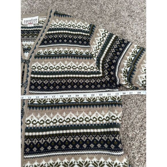 Vintage carolina colours womens plus 22 wool pattern cardigan knit sweater brown - Picture 8 of 12